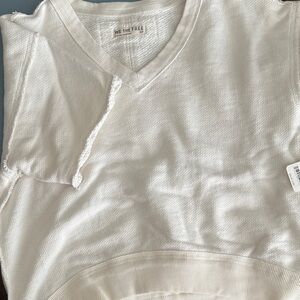 We The Free Sweater/Textured Sleeveless Top in Clean Ivory